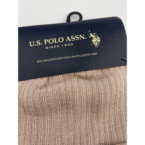 Womens US Polo Assn Beanie 2 Pack Adult Snow Winter Hat NEW Rose Gold Metallic - Picture 3 of 9